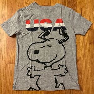 Kids' Gray Snoopy USA Graphic Tee